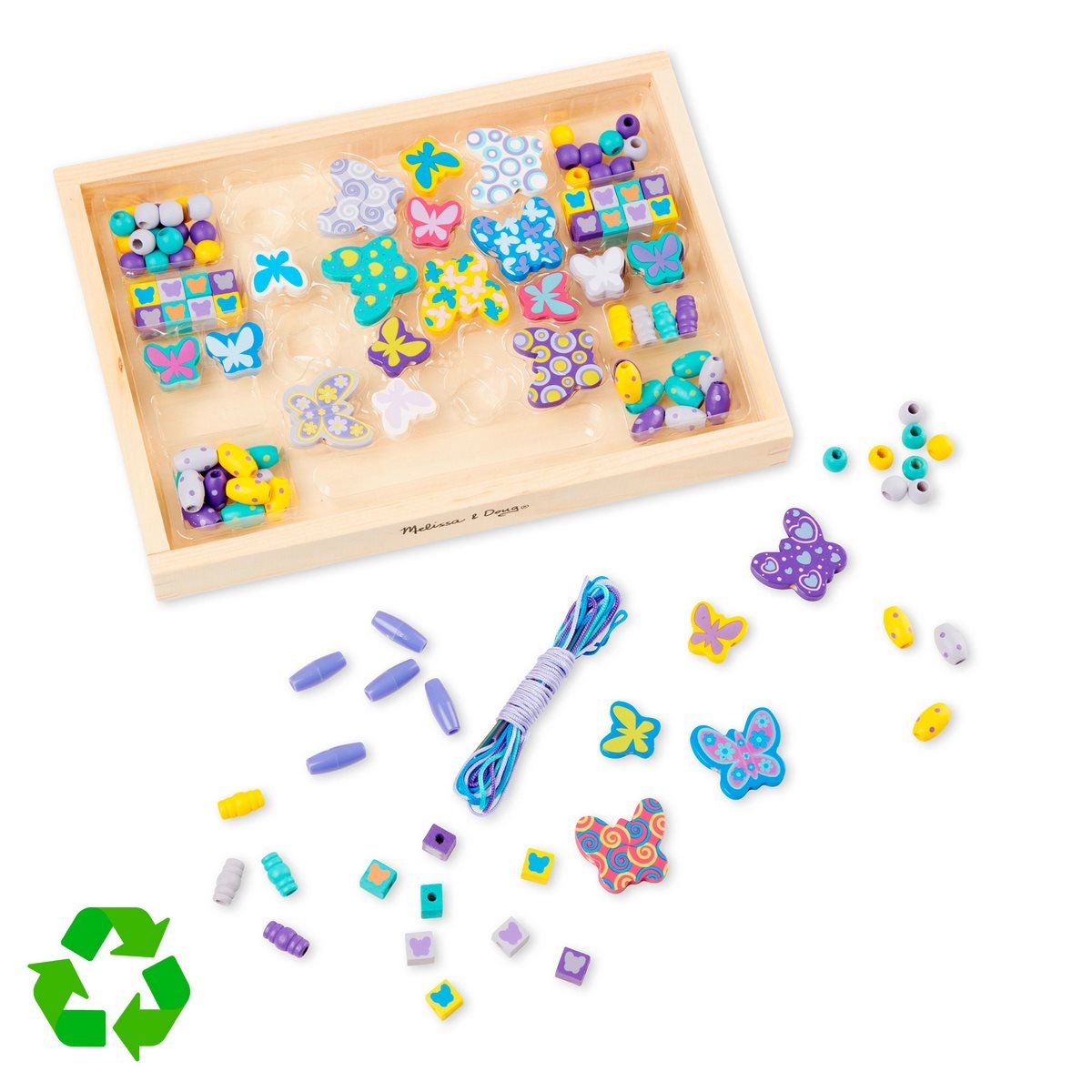 Set Mostacillasde Madera Corazones Y Mariposas Melissa & Doug